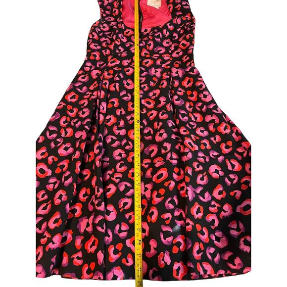 Kate Spade Women's 6 Black with Red/Dark Pink fit W/ Flare. Sleeveless Dress - Picture 2 of 2